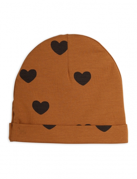 MINI RODINI Mütze Hearts - braun